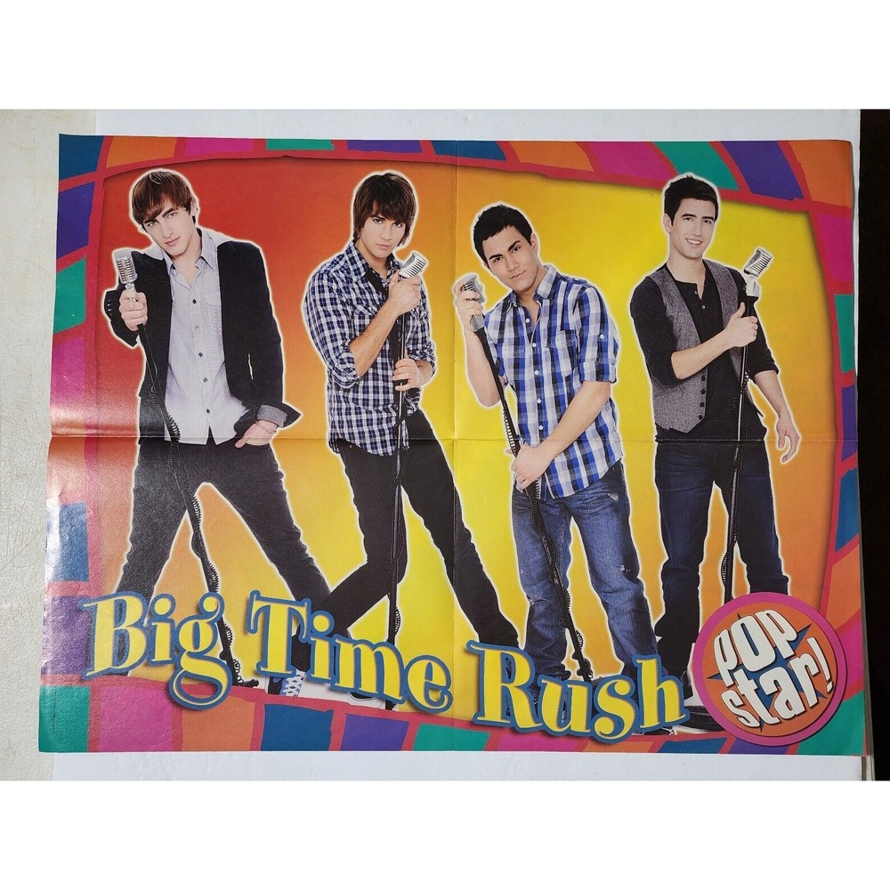 Big Time Rush Taylor Lautner Double Sided Vintage Poster Clipping 20x16 Popstar